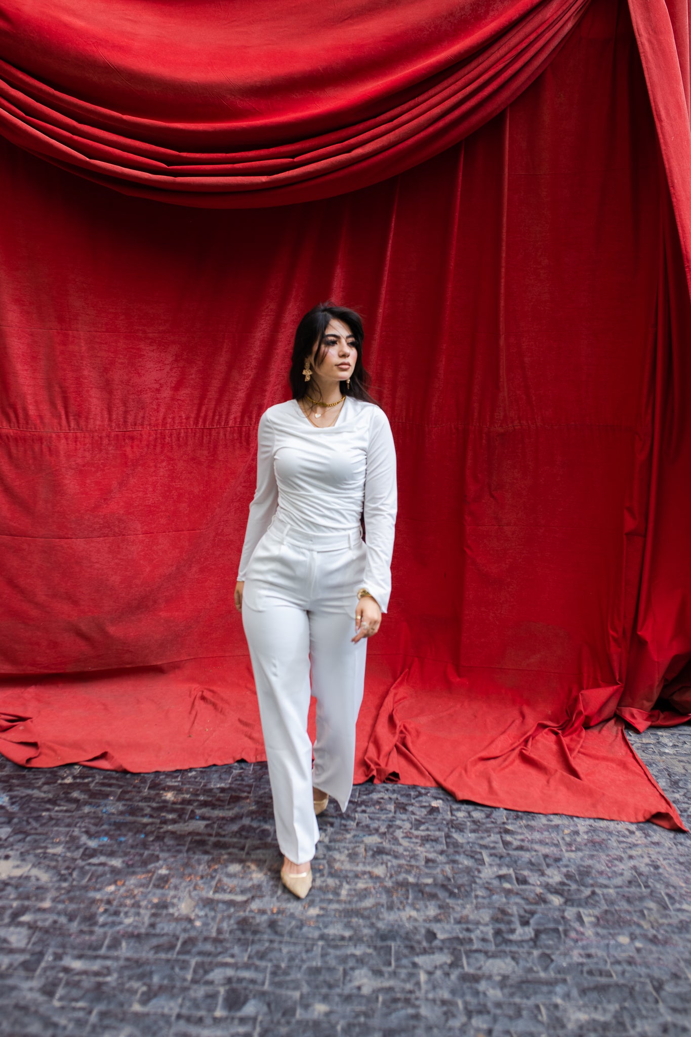 White Flare Sleeve Top