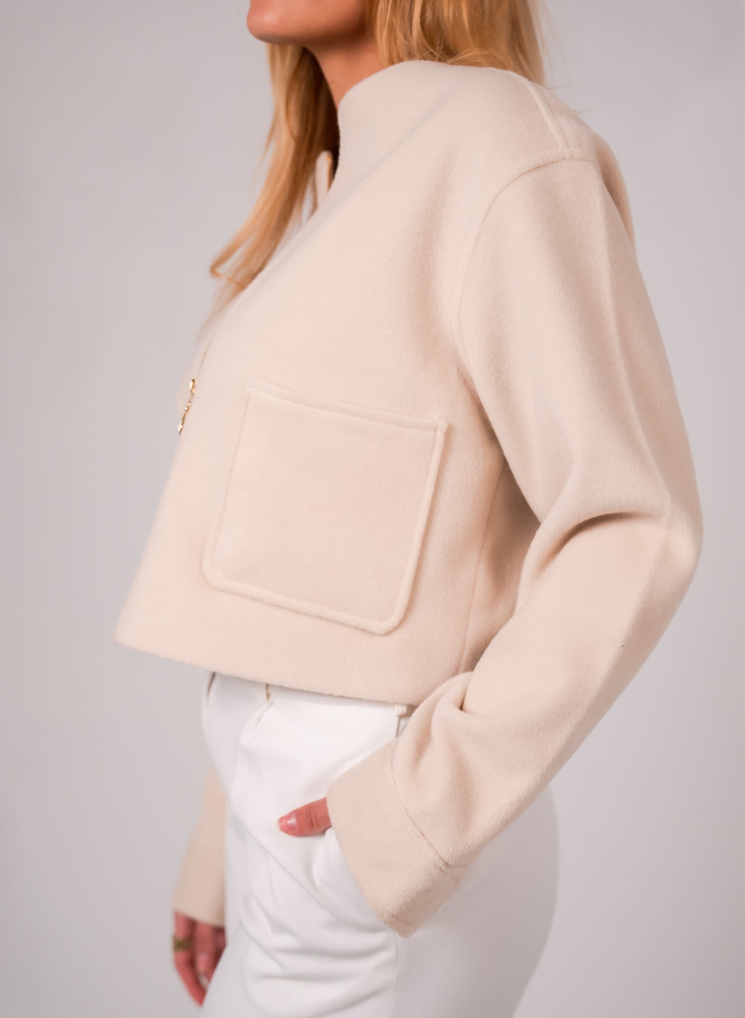Beige cropped jacket