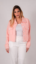 Baby pink cropped jacket