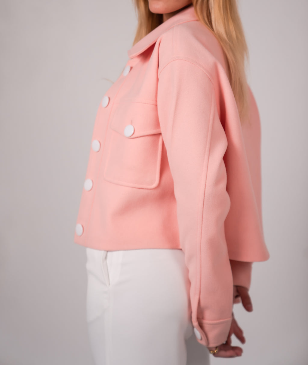 Baby pink cropped jacket